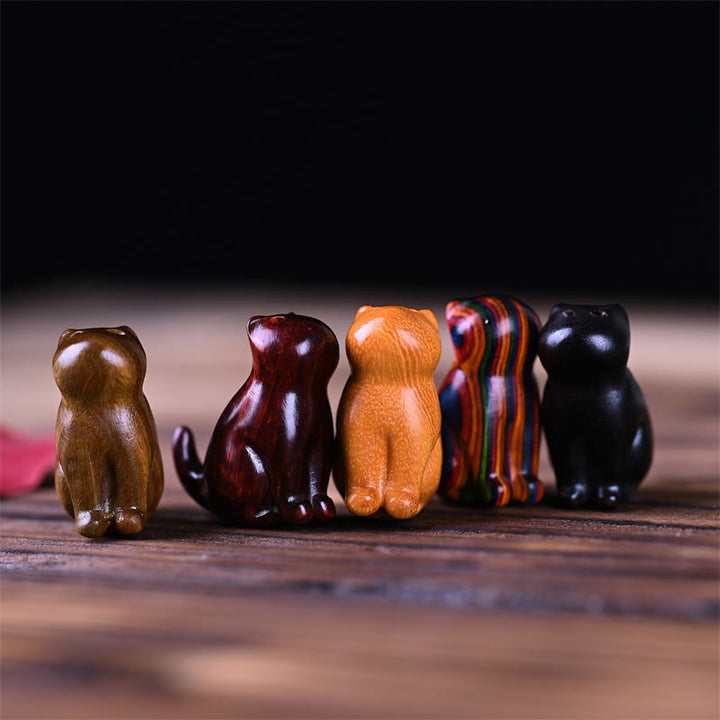 Buddha Stones Piccola foglia Sandalo rosso Legno di ebano Sandalo Sandalo verde Mini gatto fortunato Cervo Telefono lenitivo Decorazione appesa - image 0