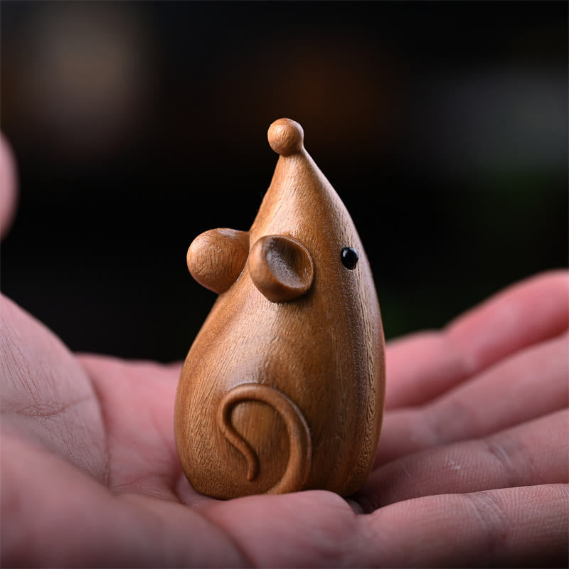 Buddha Stones Piccolo Gatto Topo Sandalo Verde Palissandro Rosso Africano Pace Decorazione per la casa - image 17