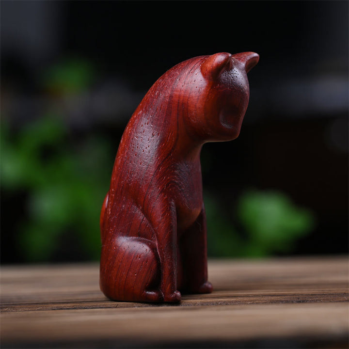 Buddha Stones Piccolo Gatto Topo Sandalo Verde Palissandro Rosso Africano Pace Decorazione per la casa - image 25