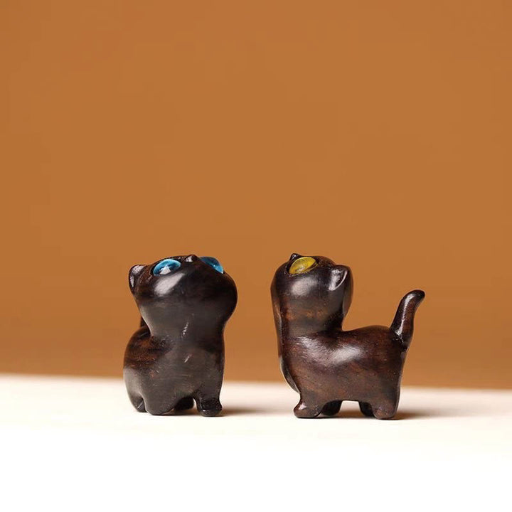 Buddha Stones Sandalo verde Legno di ebano Sandalo Piccola foglia Sandalo rosso Mini gatto fortunato Decorazione della pace - image 33