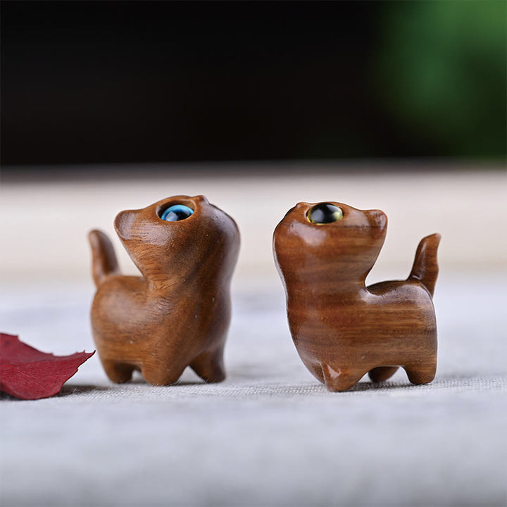 Buddha Stones Sandalo verde Legno di ebano Sandalo Piccola foglia Sandalo rosso Mini gatto fortunato Decorazione della pace - image 30