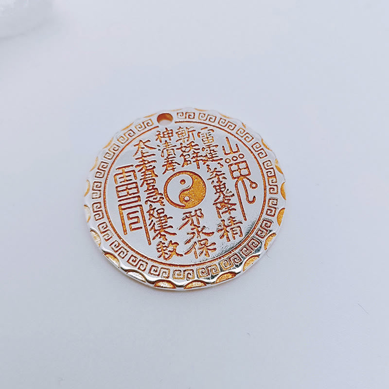 Buddha Stones Fantasmi di montagna Spendere soldi Yin Yang Bagua Design Collana pendente in rame Armonia - image 13