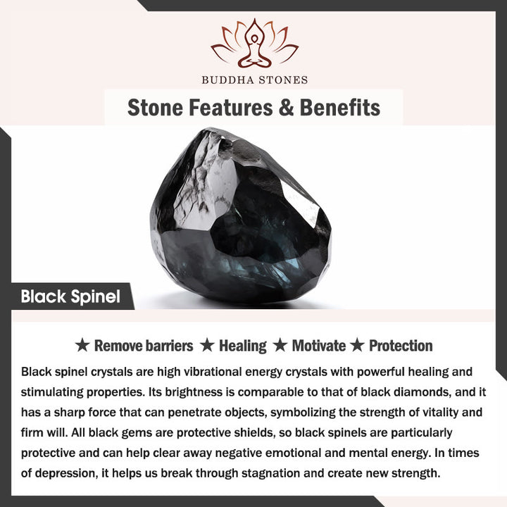 Braccialetto Buddha Stones Ghiaccio Ossidiana Spinello Nero Gatto Sdraiato Coraggio Doppio Strato - image 7