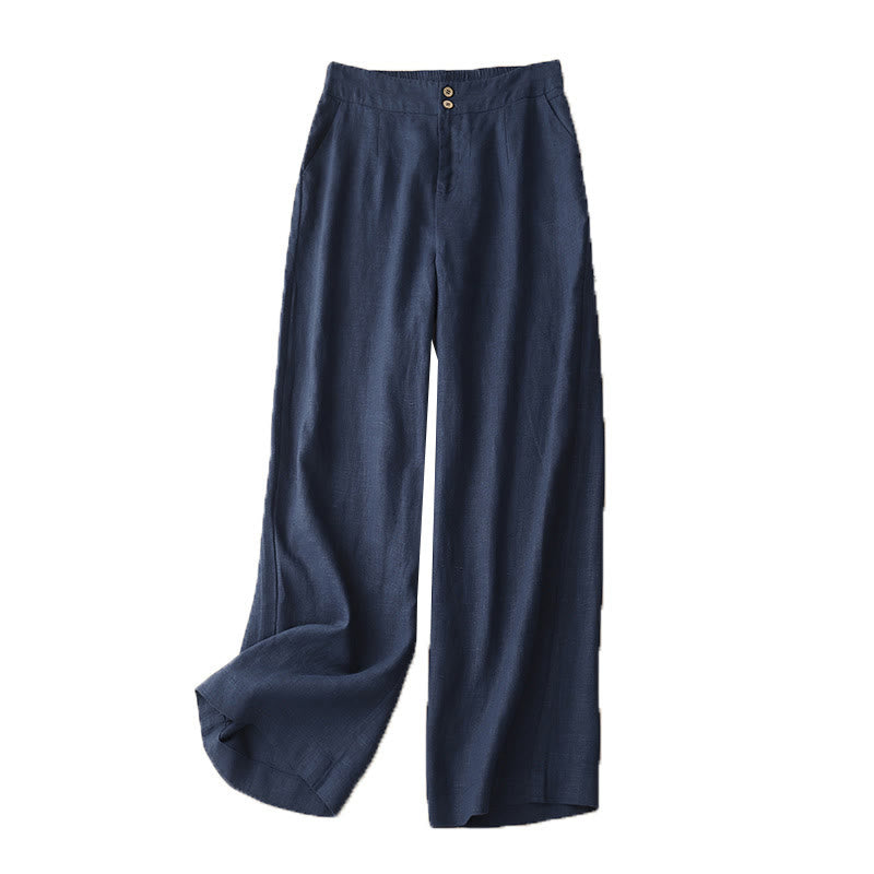 Pantaloni da donna a gamba larga con tasche e design semplice a cerniera, ispirati al modello Buddha Stones, per l'estate. - image 60