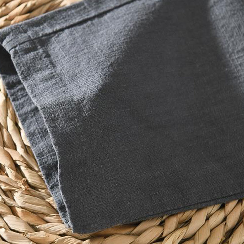 Pantaloni da uomo in lino ramiè con coulisse estiva casual Buddha Stones con tasche - image 2
