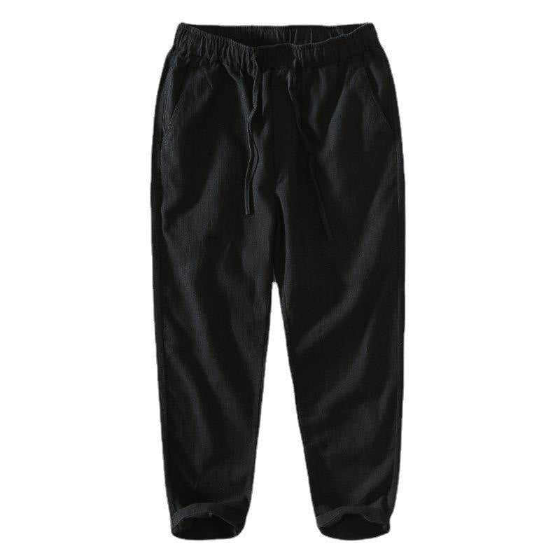 Pantaloni da uomo in lino ramiè con coulisse estiva casual Buddha Stones con tasche - image 13