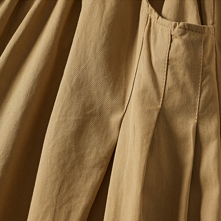 Pantaloncini da donna in cotone con coulisse, casual, tinta unita, con tasche, motivo a rughe , Buddha Stones - image 4