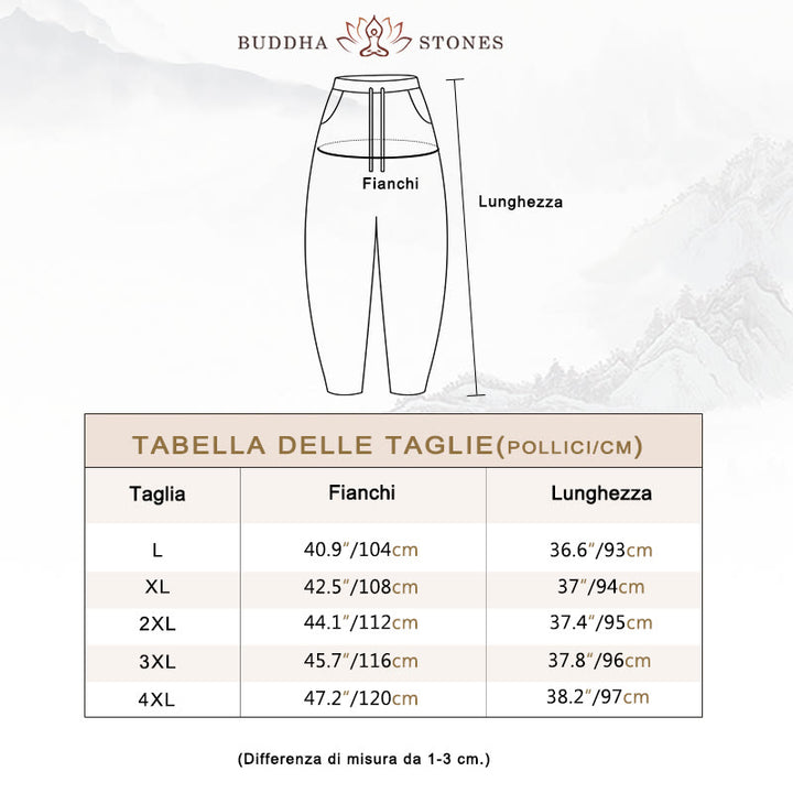 Pantaloni da donna in cotone con motivo semplice Buddha Stones - image 5