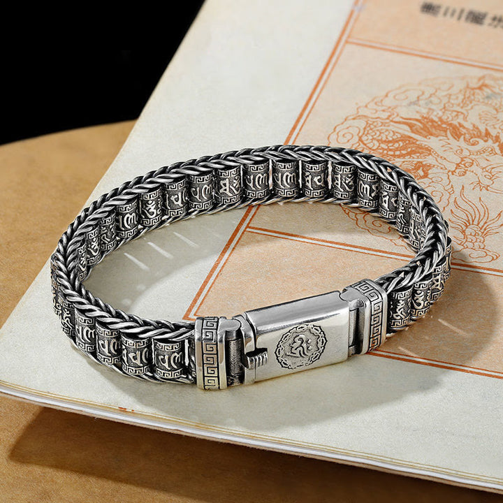 Bracciale in metallo con fibbia in rame tibetano Buddha Stones e Om Mani Padme Hum - image 1