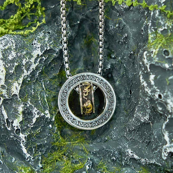Collana con ciondolo girevole con fibbia della pace PiXiu, anello doppio Buddha Stones - image 14