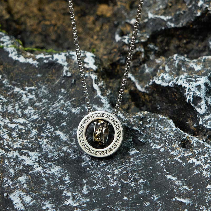 Collana con ciondolo girevole con fibbia della pace PiXiu, anello doppio Buddha Stones - image 11