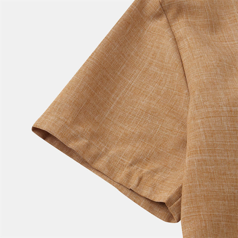 Camicia da uomo estiva a maniche corte con bottoni e taschino, con Buddha Stones. - image 23