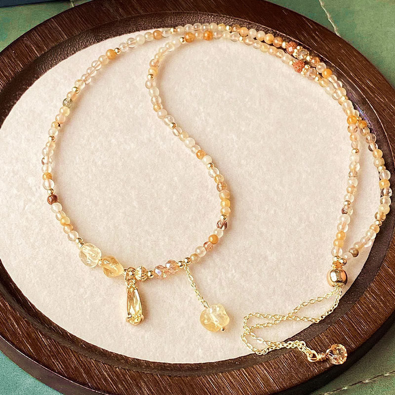 Bracciale multistrato con perline di citrino naturale Buddha Stones Stones Pleasure - image 1