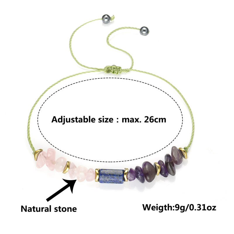 Bracciale spirituale Buddha Stones Best Friends Forever con ametista, quarzo rosa, lazurite e lapislazzuli - image 12
