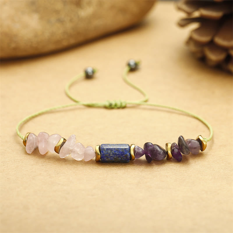 Bracciale spirituale Buddha Stones Best Friends Forever con ametista, quarzo rosa, lazurite e lapislazzuli - image 4