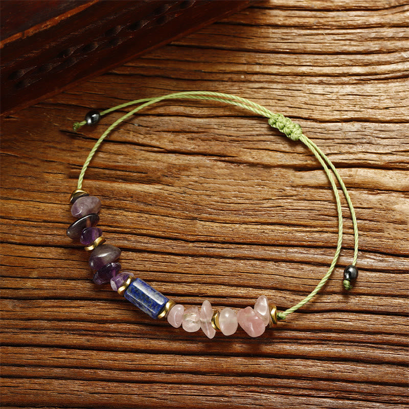 Bracciale spirituale Buddha Stones Best Friends Forever con ametista, quarzo rosa, lazurite e lapislazzuli - image 8