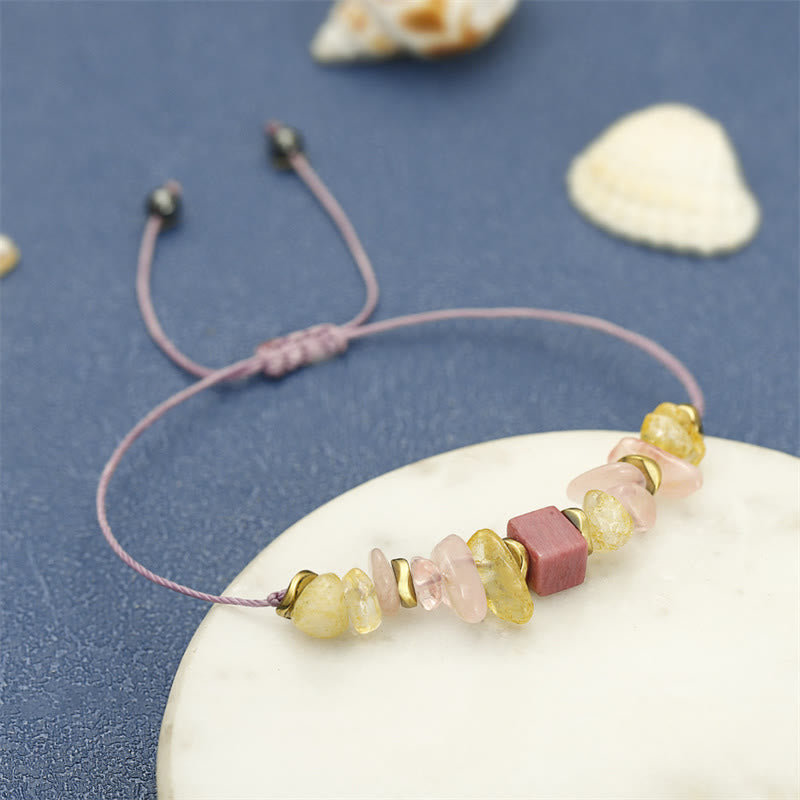 Buddha Stones Thank You Quarzo Rosa Citrino Rodonite Passionale