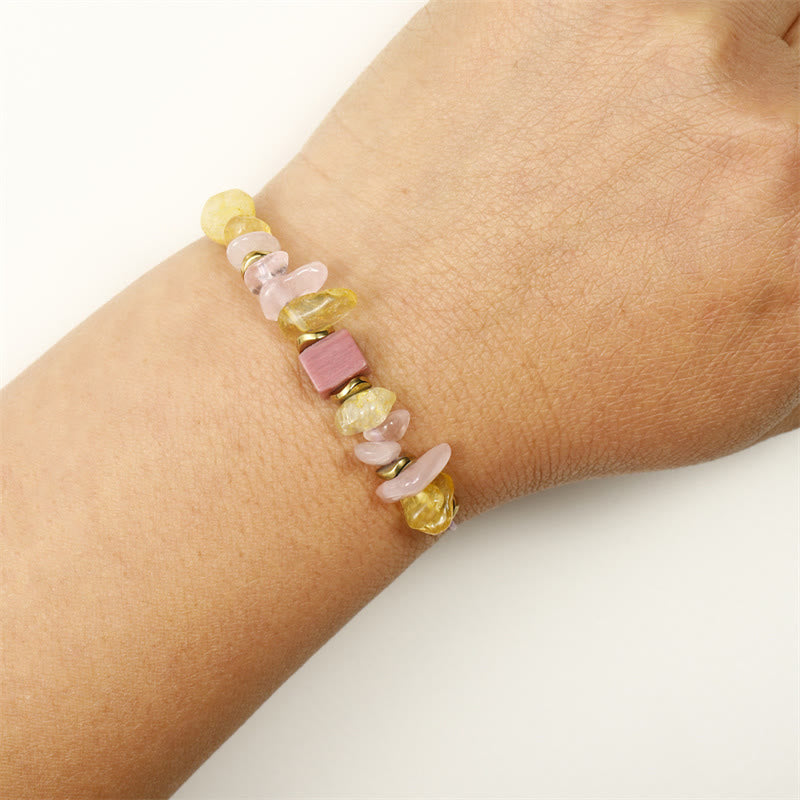 Buddha Stones Thank You Quarzo Rosa Citrino Rodonite Passionale