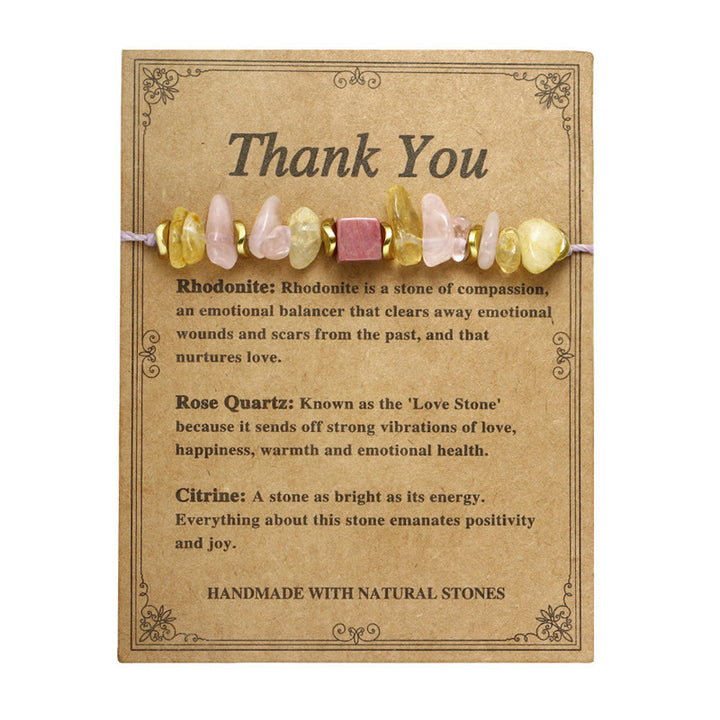 Buddha Stones Thank You Quarzo Rosa Citrino Rodonite Passionale