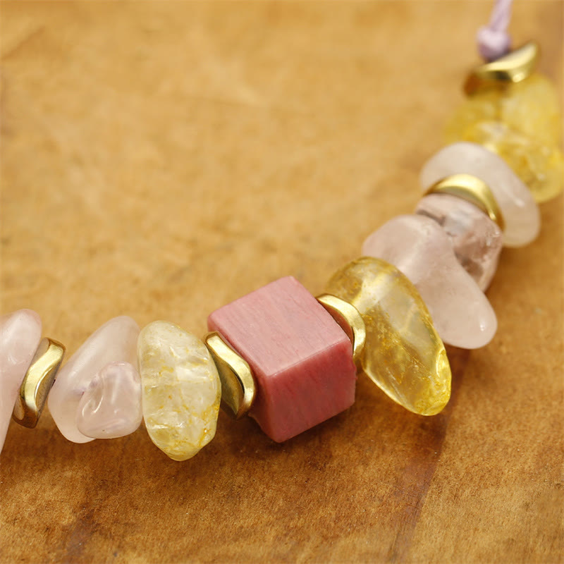 Buddha Stones Thank You Quarzo Rosa Citrino Rodonite Passionale