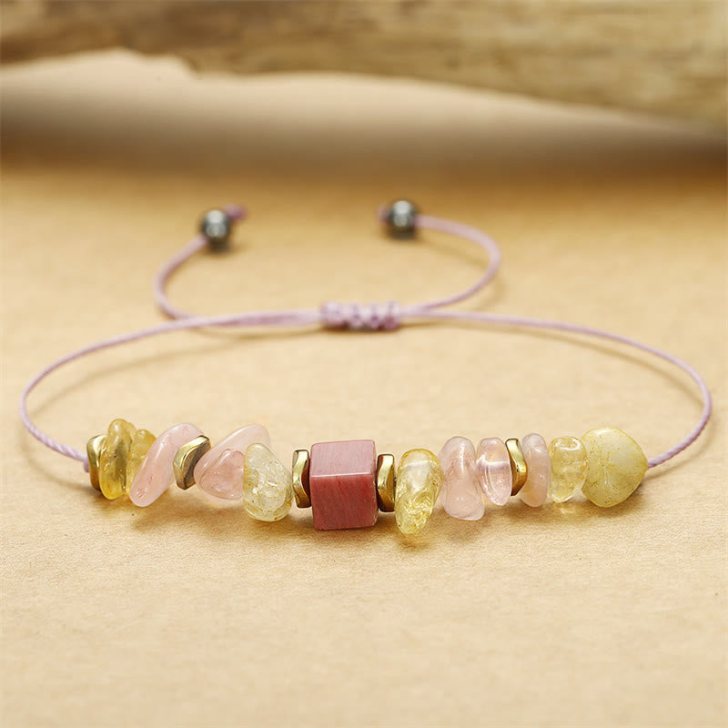 Buddha Stones Thank You Quarzo Rosa Citrino Rodonite Passionale