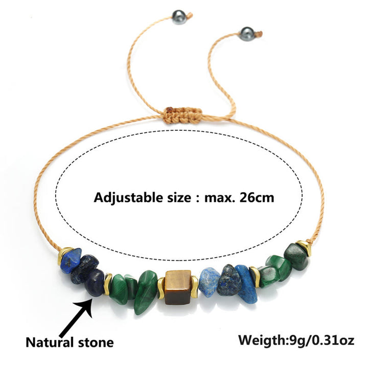 Bracciale anti-ansia con vibrazioni positive in pietra di Buddha, malachite, occhio di tigre, lazurite e lapislazzuli - image 6