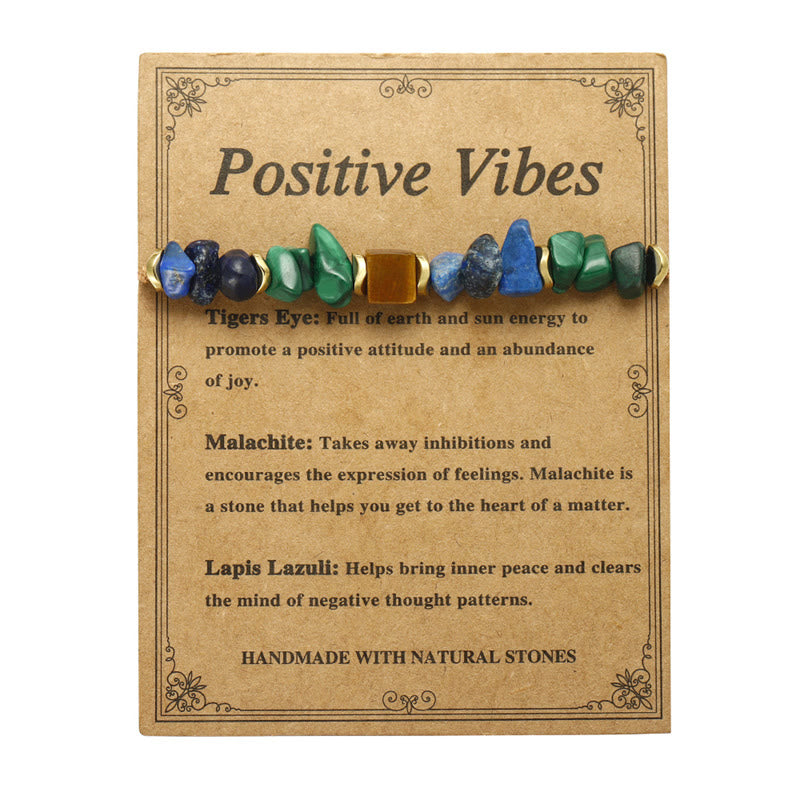 Bracciale anti-ansia con vibrazioni positive in pietra di Buddha, malachite, occhio di tigre, lazurite e lapislazzuli - image 4