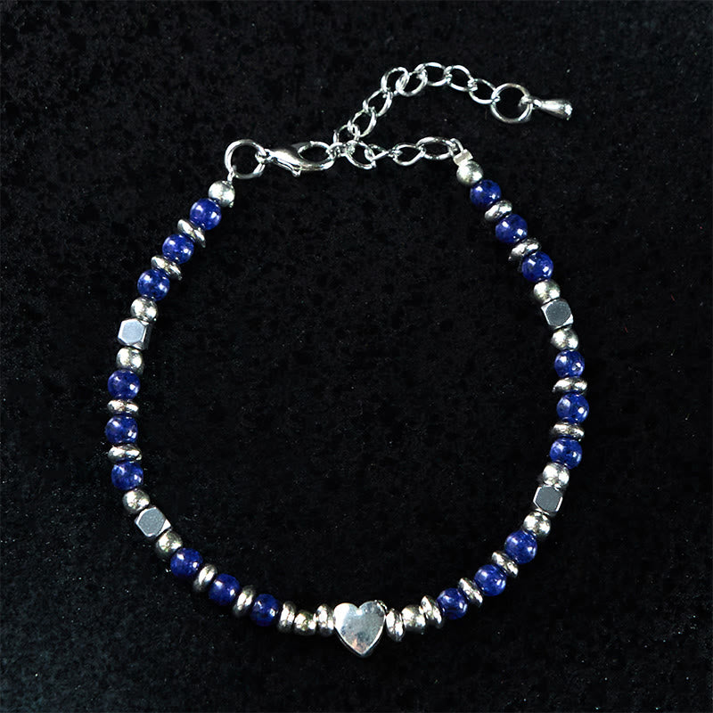 Bracciale Buddha Stones in pietra naturale, amazzonite, ametista, lazurite, lapislazzuli, quarzo rosa, cuore, equilibrio positivo - image 16