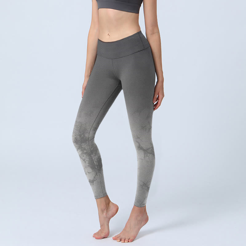 Leggings da yoga da donna con stampa floreale sfumata Buddha Stones - Grigio - US18, UK/AU22, EU50 (4XL) - image 0
