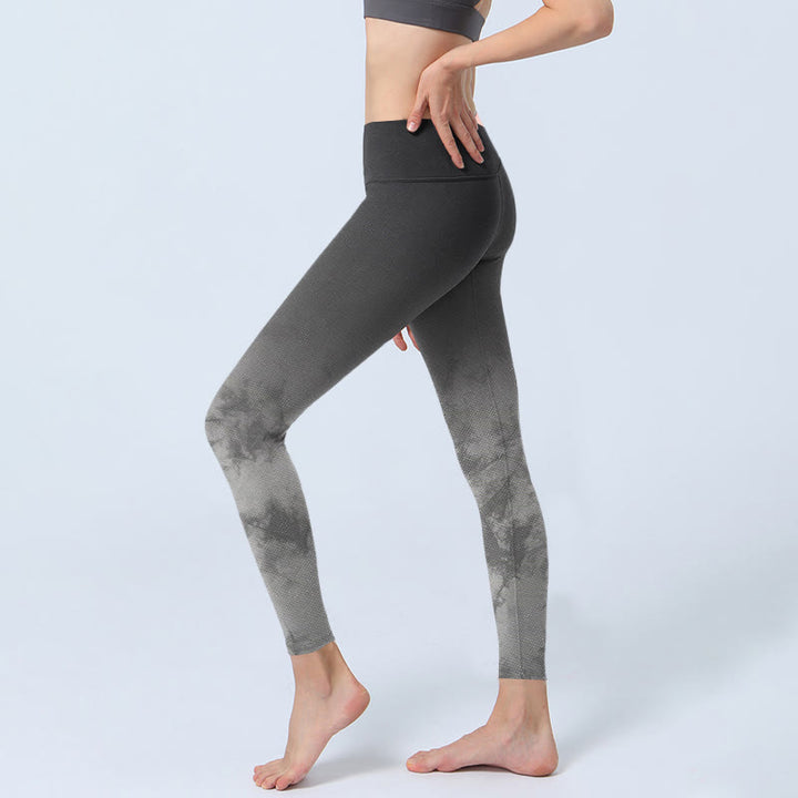 Leggings da yoga da donna con stampa floreale sfumata Buddha Stones - image 2