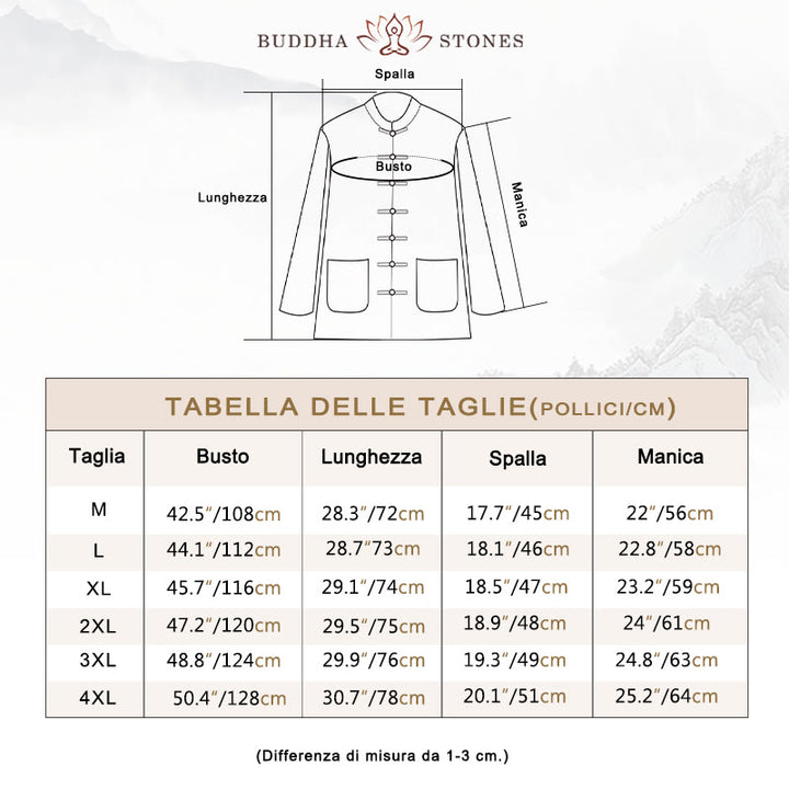 Buddha Stones Meditazione Rana-Bottone Tang Camicia Manica Lunga Pantaloni Uomo Completo - image 3