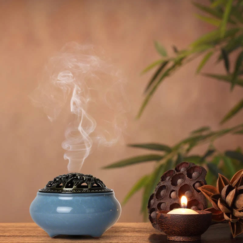 Buddha Stones Bruciatore di incenso in ceramica colorata