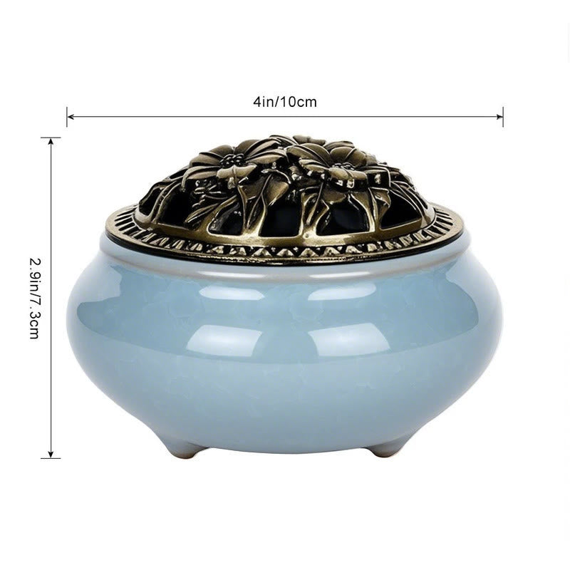 Buddha Stones Bruciatore di incenso in ceramica colorata