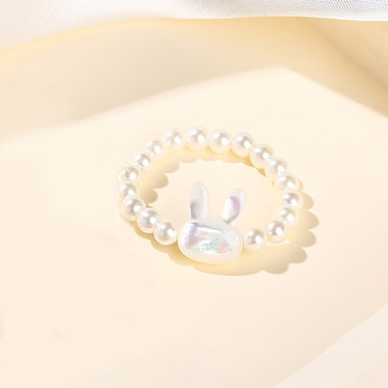 Anello elastico per la benedizione del coniglio con perline di pietra tridacna da 3 mm Buddha Stones