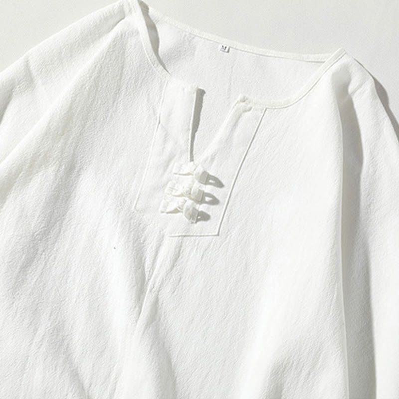 Set di abbigliamento da meditazione da uomo con motivo Buddha Stones , composto da t-shirt semplice con colletto a revers e pantaloncini a gamba larga con tasche. - image 17