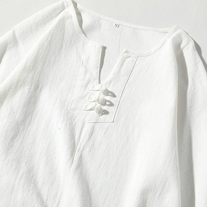 Set di abbigliamento da meditazione da uomo con motivo Buddha Stones , composto da t-shirt semplice con colletto a revers e pantaloncini a gamba larga con tasche. - image 17