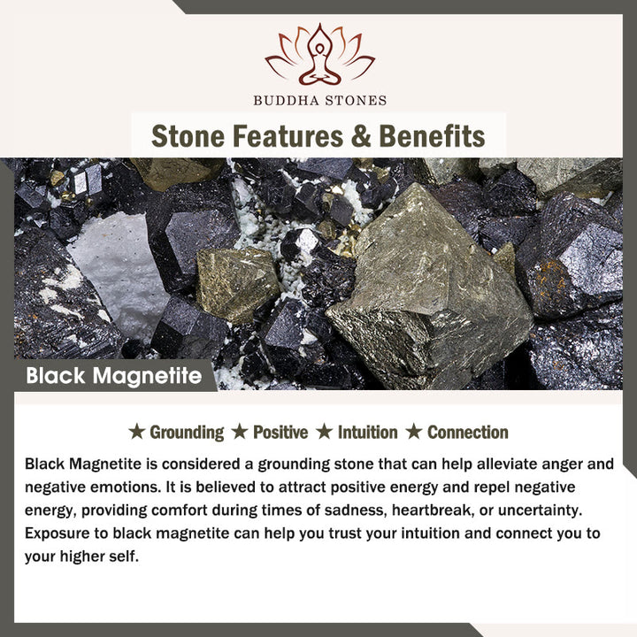 Braccialetto di forza con perline a doppia fila, motivo Om, in occhio di tigre blu naturale e magnetite nera con Buddha Stones