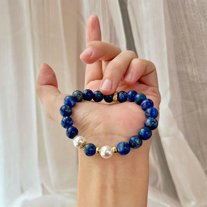 Bracciale Serenity Balance con perle di lapislazzuli e Buddha Stones - image 9