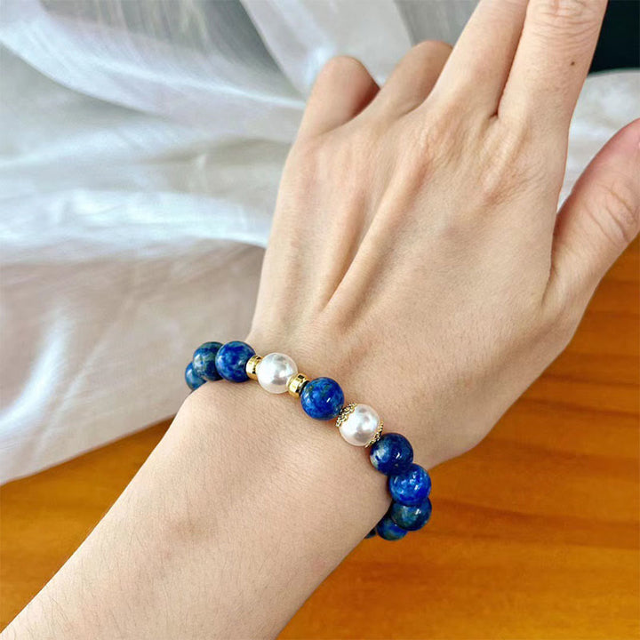 Bracciale Serenity Balance con perle di lapislazzuli e Buddha Stones - image 4