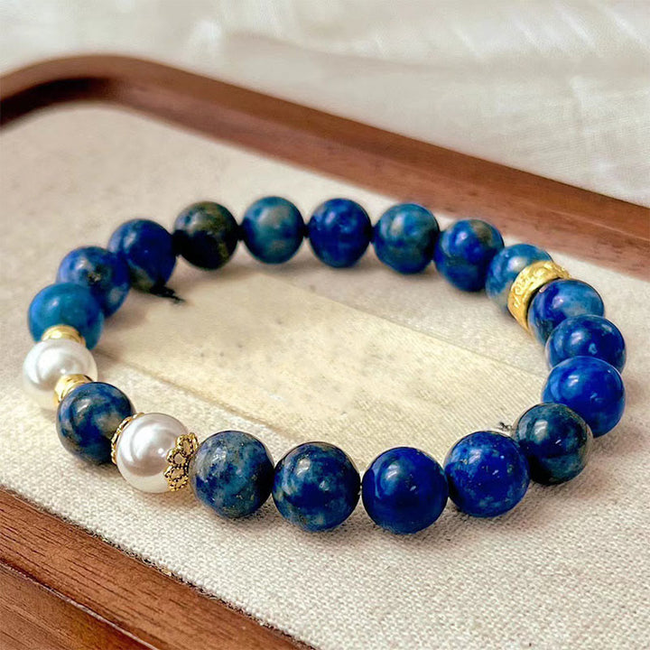 Bracciale Serenity Balance con perle di lapislazzuli e Buddha Stones - Lazurite (circonferenza del polso: 14-16 cm) - image 0
