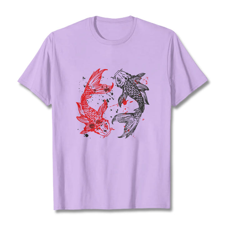 Maglietta Buddha Stones Red Black Koi Fish - Prugna - 2XL - image 16