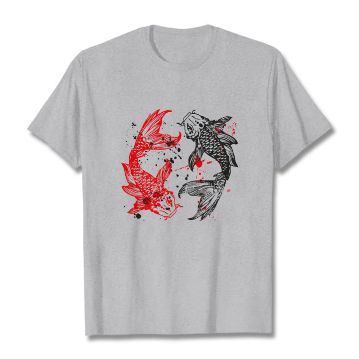 Maglietta Buddha Stones Red Black Koi Fish - Grigio chiaro - 2XL - image 19