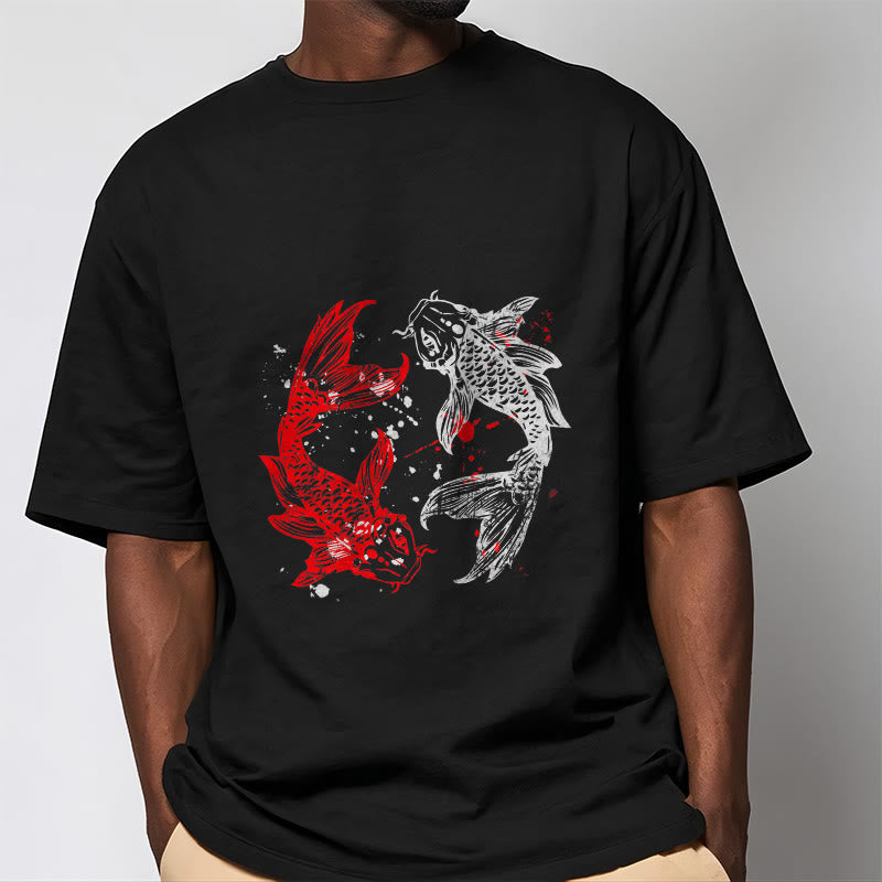 Maglietta Buddha Stones Red Black Koi Fish - image 5