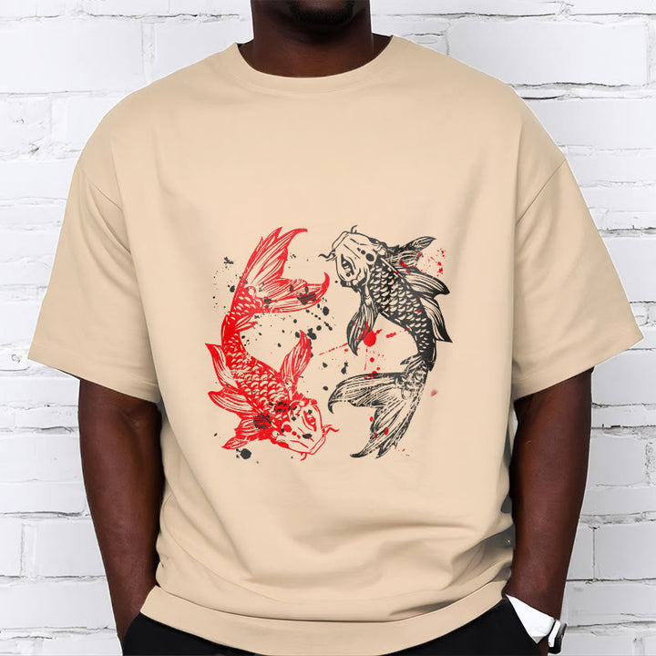 Maglietta Buddha Stones Red Black Koi Fish - image 9