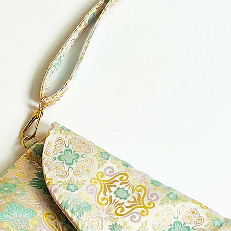 Borsa a tracolla con ricamo in poliestere e cotone con motivo floreale retrò Buddha Stones