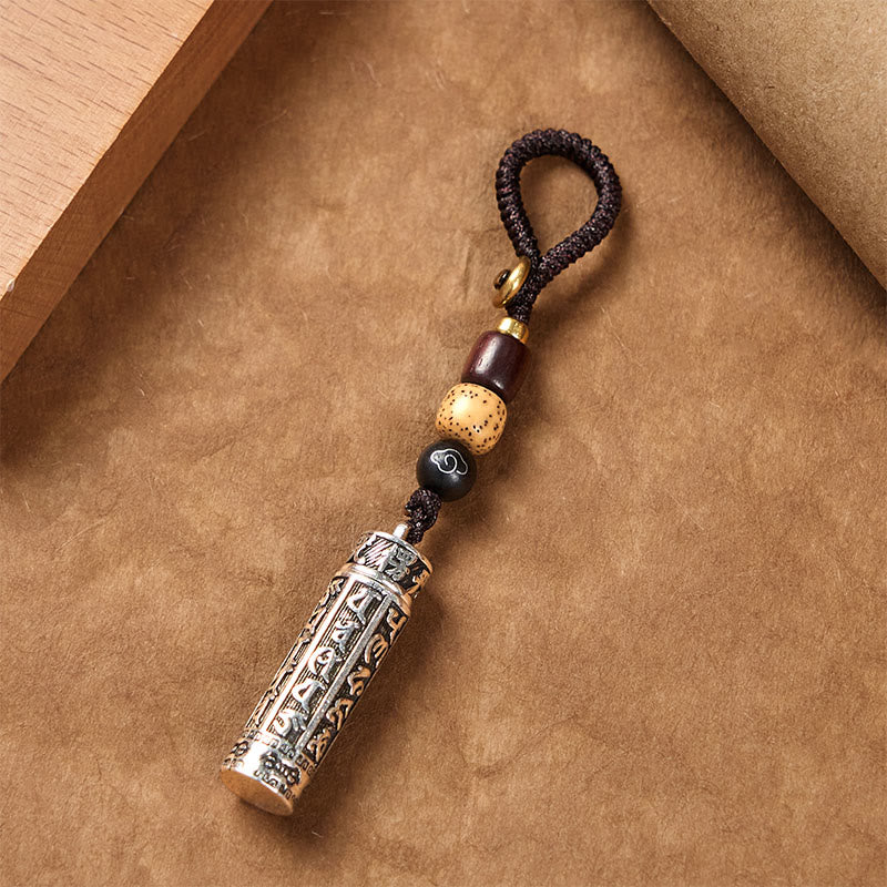 Buddha Stones Portachiavi tibetano Om Mani Padme Hum Shurangama Mantra Vajra modello rame purezza - Om Mani Padme Hum - image 0
