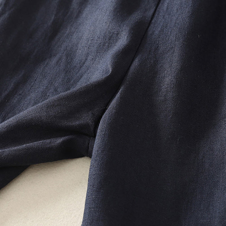 Pantaloni da donna in lino e cotone con tasche, modello Buddha Stones, tinta unita, semplici e quotidiani - image 17