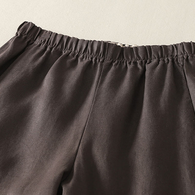 Pantaloni da donna in lino e cotone con tasche, modello Buddha Stones, tinta unita, semplici e quotidiani - image 12