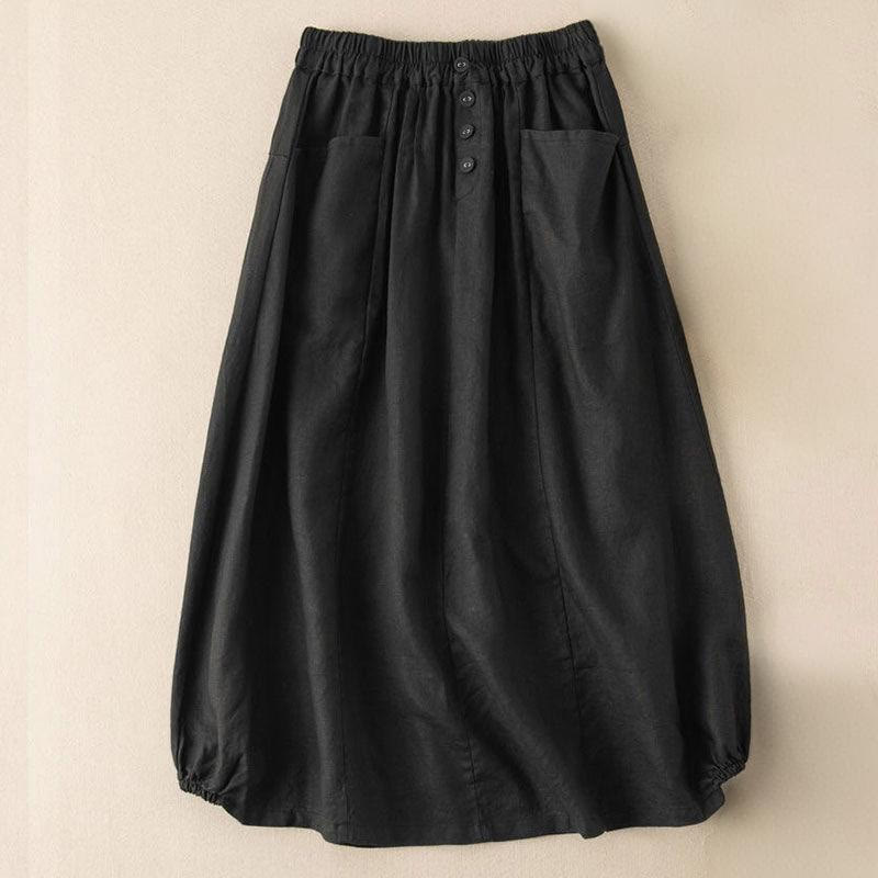 Gonna da donna con tasche, lunghezza 7-8, con elastico in vita e Buddha Stones - Nero - US16, UK/AU20, EU48 (5XL) - image 5