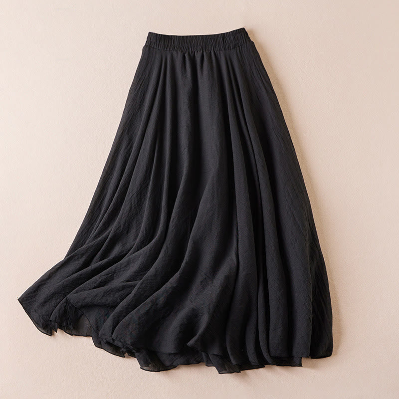 Gonna da donna a vita alta, stile vintage casual, tinta unita, con motivo Buddha Stones. - Nero - US4, UK/AU8, EU36-38 (F) - image 19